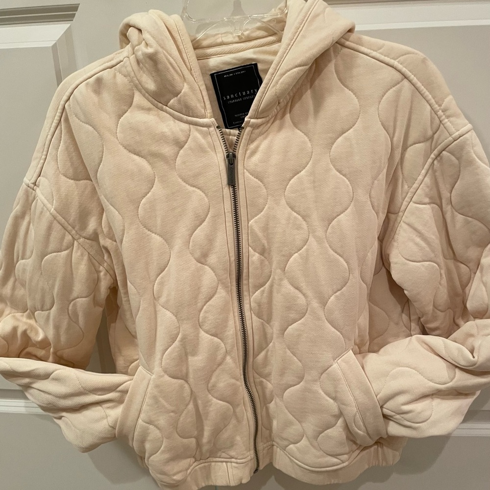 Sanctuary Cream Quilted Women's Bomber